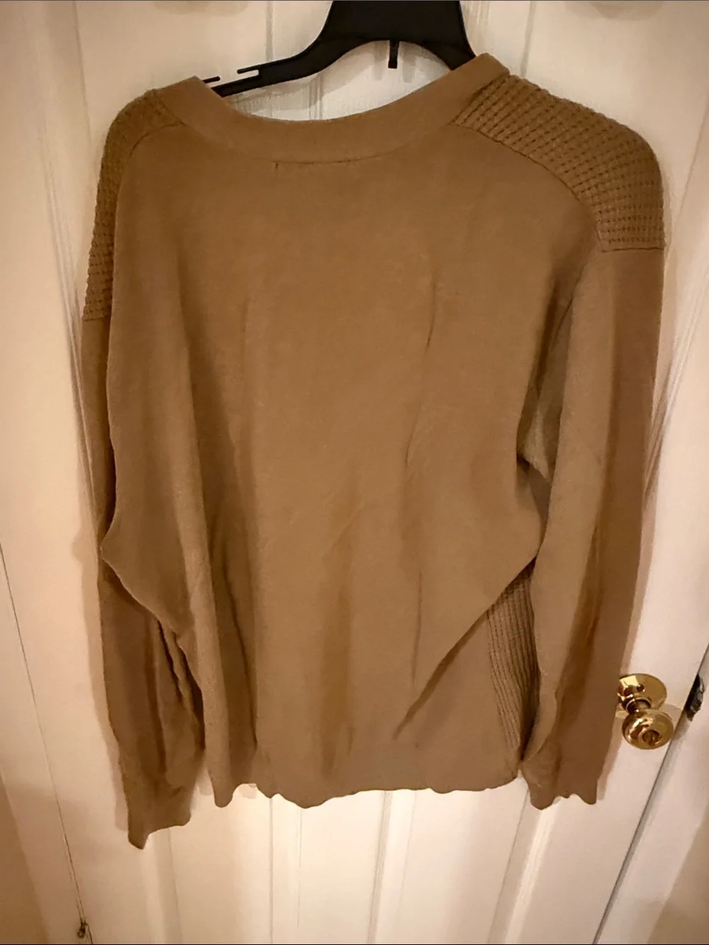 Banana Republic Men's Tan Button-Up Waffle Knit Cardigan
